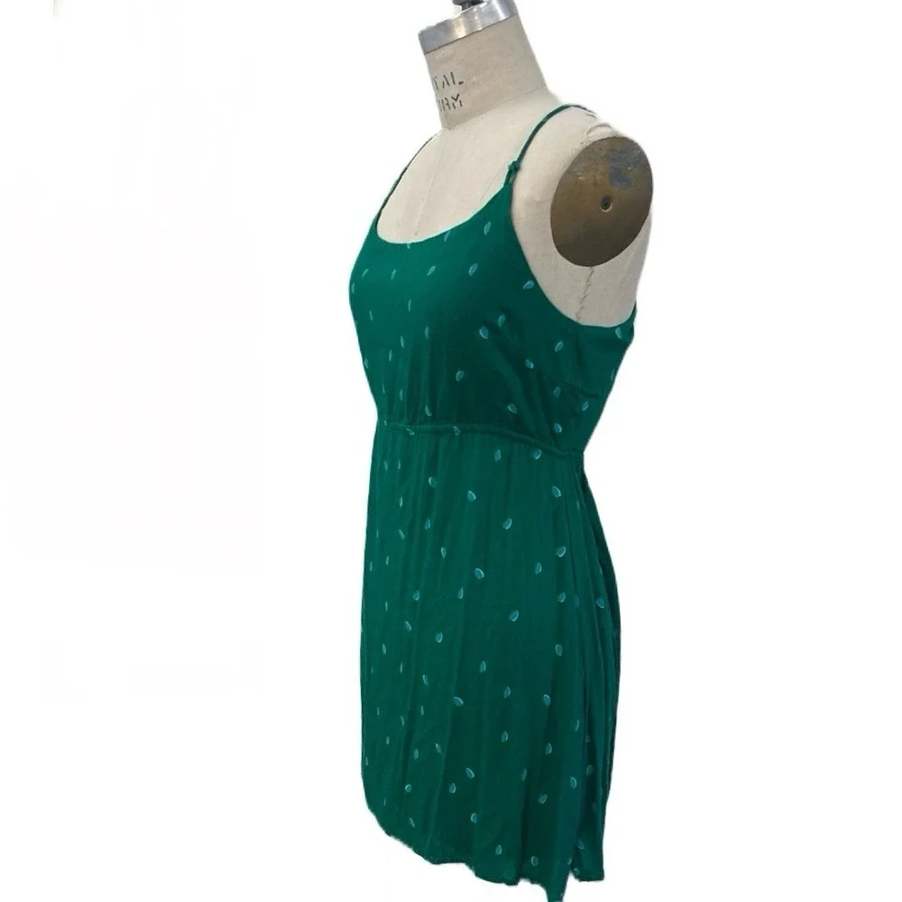 Intimately Free People Green Polka Dot Mini Dress 100% Rayon‎ Women's Size S